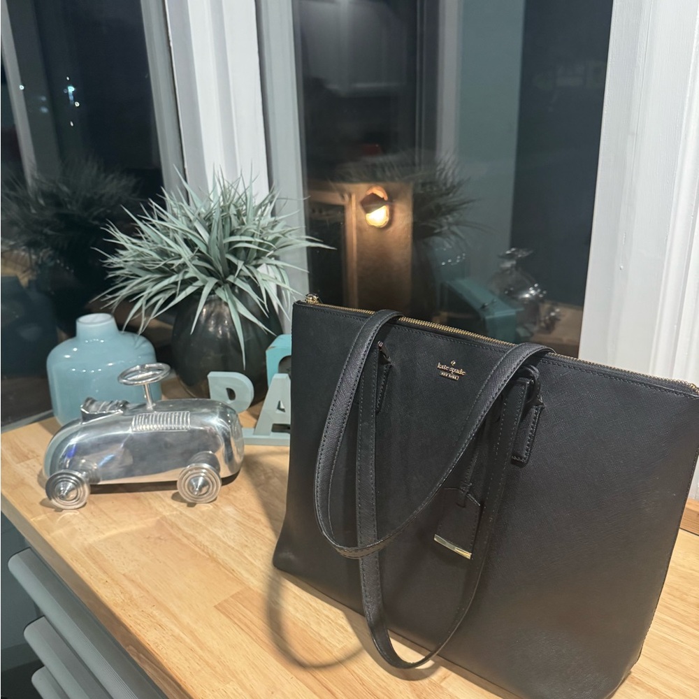 Kate Spade Black Tote with Gold Accents